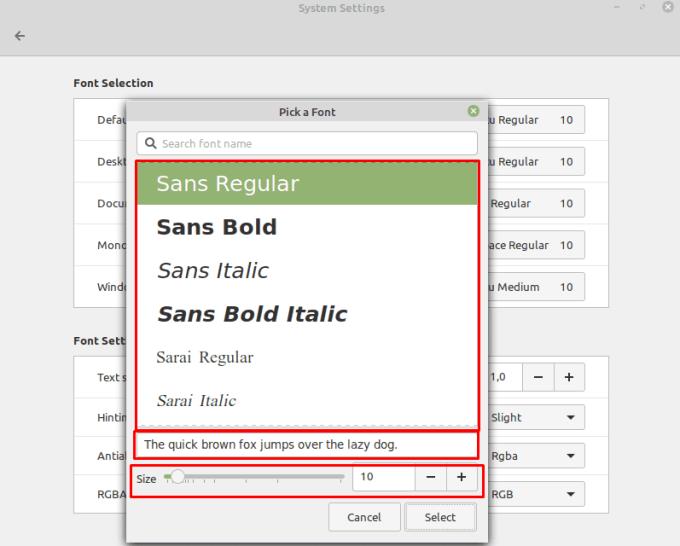 Linux Mint: Com canviar els tipus de lletra per defecte i la mida de la lletra