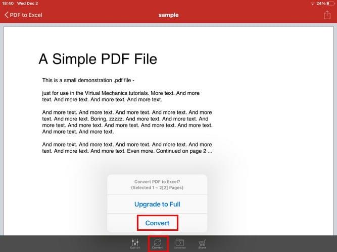 Kuidas muuta PDF-fail Exceli arvutustabeliks