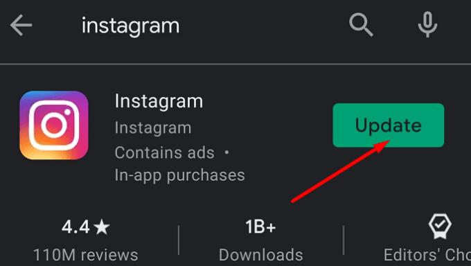 Arregla Instagram que encara no s'ha publicat.  Torna-ho a provar a Android