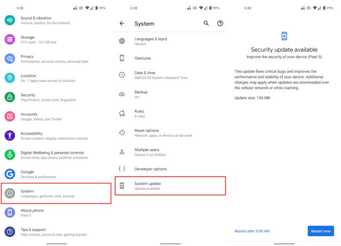 Mitä uutta Pixel 5:n joulukuun päivityksessä