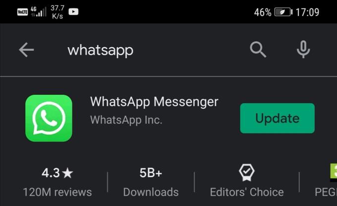 WhatsApp: Format datoteke ni podprt