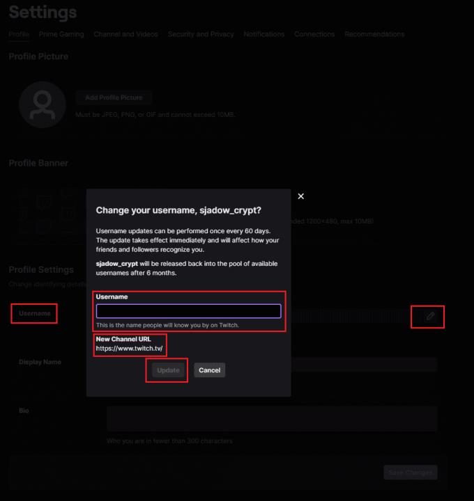 Twitch.tv: Si të ndryshoni emrin tuaj të përdoruesit nëse riemërtoni