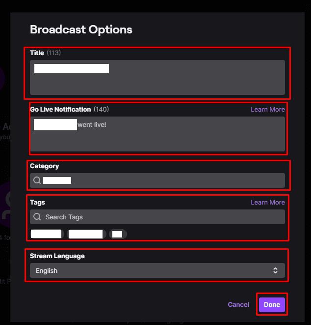 Twitch.tv: kā konfigurēt straumes nosaukumu un spēli