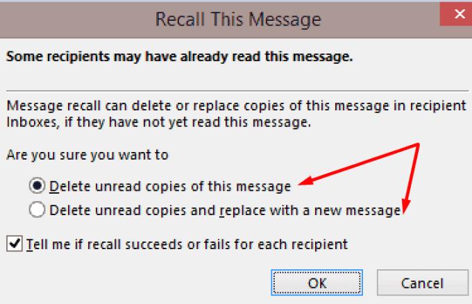 Mistä tiedän, palautettiinko sähköpostini Outlookissa?