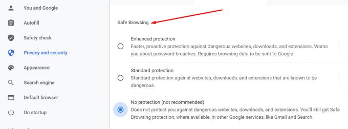 Kas yra „Google“ saugus naršymas naršyklėje „Chrome“?