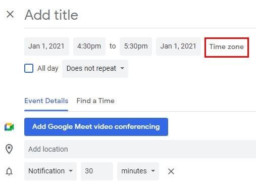 Google Calendar: com afegir una zona horària diferent