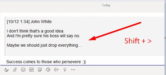 Мицрософт тимови: Како цитирати поруку