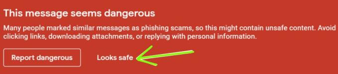 Gmail: Det här meddelandet verkar farligt