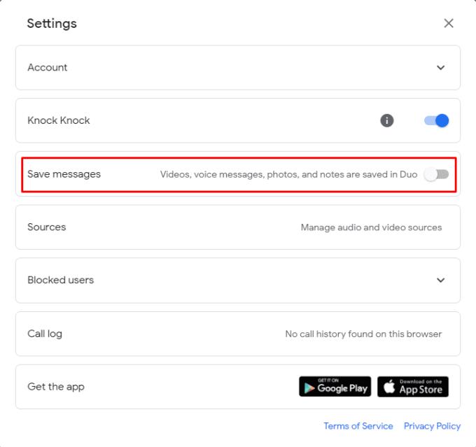 Google Duo: Com evitar que els vostres missatges multimèdia es desin
