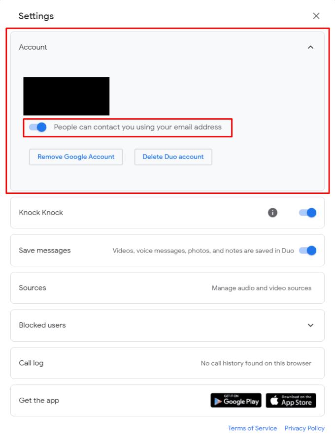 Google Duo: Hur man förhindrar människor från att kunna använda din e-postadress för att kontakta dig