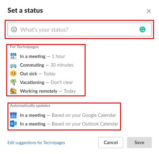 Slack: kā konfigurēt savu statusu