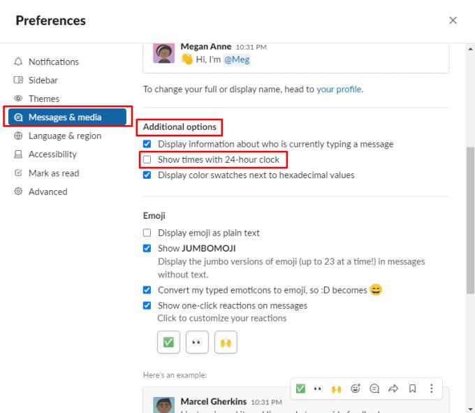 Slack: kā redzēt ziņojumu laikspiedolus 24 stundu pulksteņa formātā