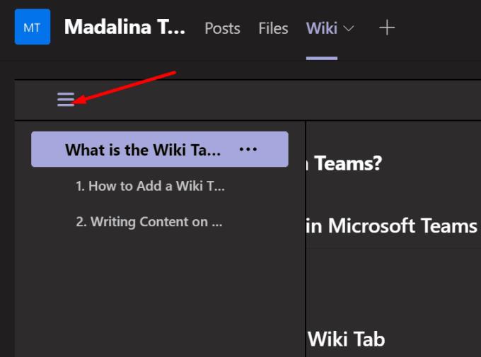 Què és la pestanya Wiki a Microsoft Teams?