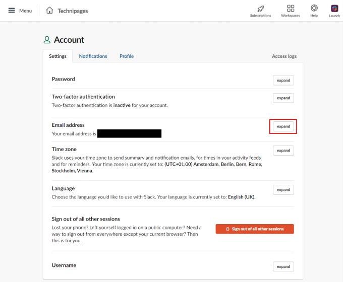 Slack: Jak změnit e-mailovou adresu účtu