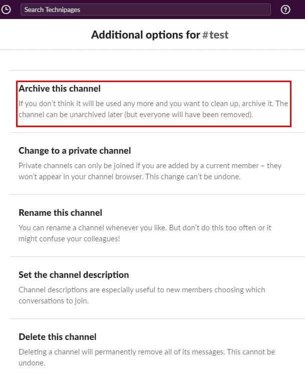 Slack: Kako arhivirati kanal