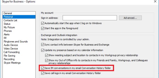 Skype for Business: on trobar l'historial de xat