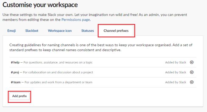 Слацк: Како додати нови префикс канала