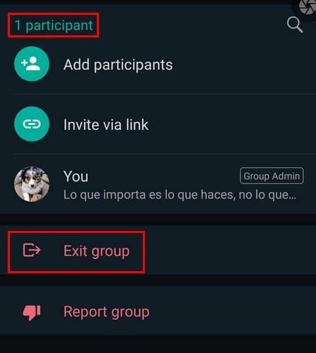 Kuinka luoda WhatsApp-ryhmä, jossa olet ainoa jäsen