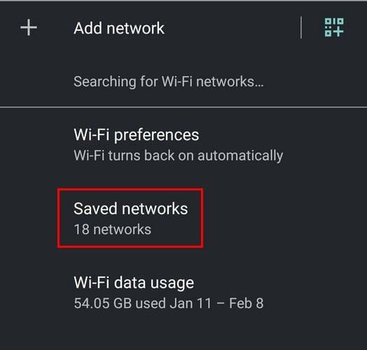Android 10: Jak vymazat uložená připojení Wifi