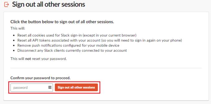 Slack: com tancar la sessió de totes les altres sessions