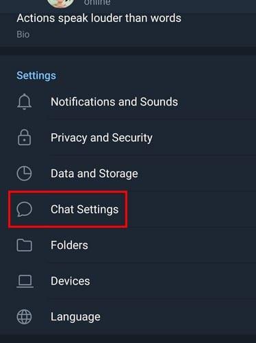 Com canviar la mida del text a Telegram