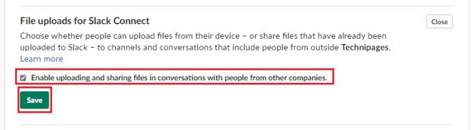 Slack: evita que es carreguin fitxers a una conversa amb persones d'una altra empresa