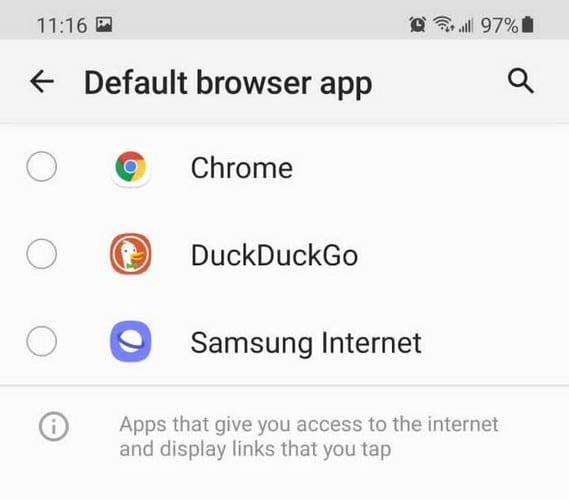 Ako zmeniť predvolený webový prehliadač – Android 10