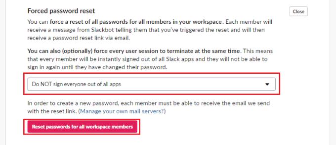 Slack: com forçar tots els membres del vostre espai de treball a canviar la seva contrasenya
