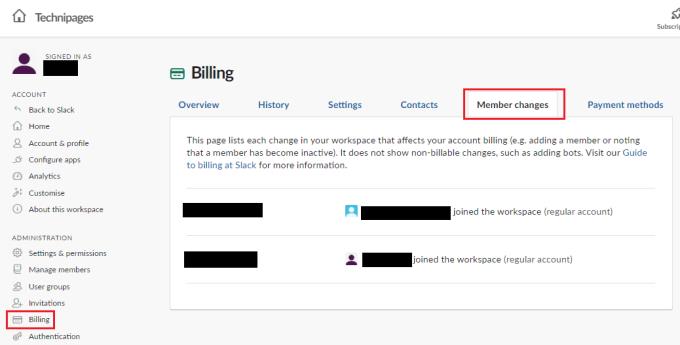 Slack: kā skatīt sarakstu ar izmaiņām, kas ietekmē jūsu rēķinu