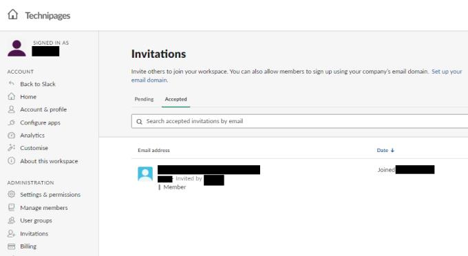 Slack: com revisar les invitacions acceptades al vostre espai de treball