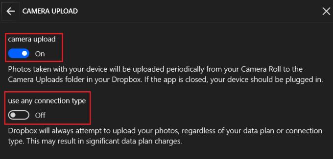 Dropbox: Hur man aktiverar automatiska kamerauppladdningar