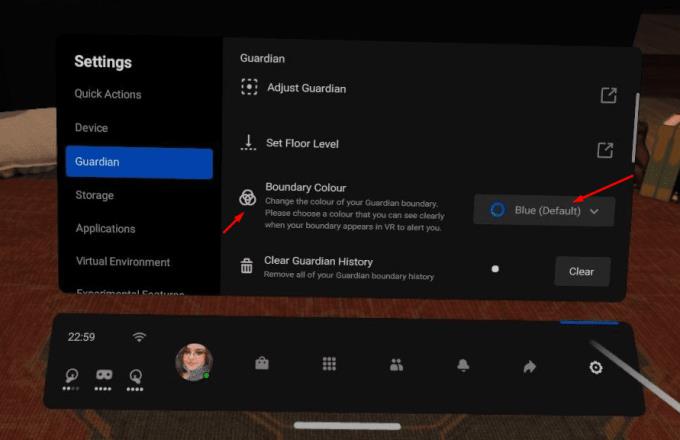 VR Oculus Quest 2: Kako konfigurirati barvo vaše meje varuha