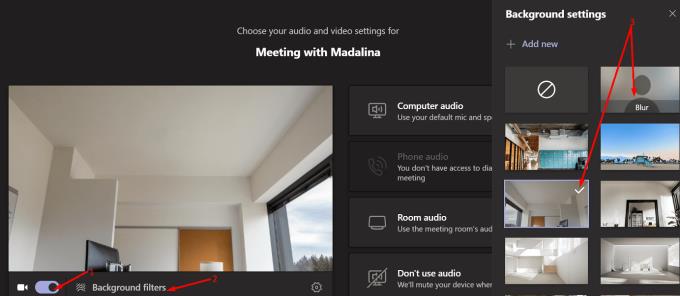 Microsoft Teams: habiliteu els efectes de fons i el desenfocament