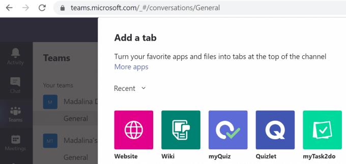 Oprava Microsoft Teams nemohl uložit nastavení karty