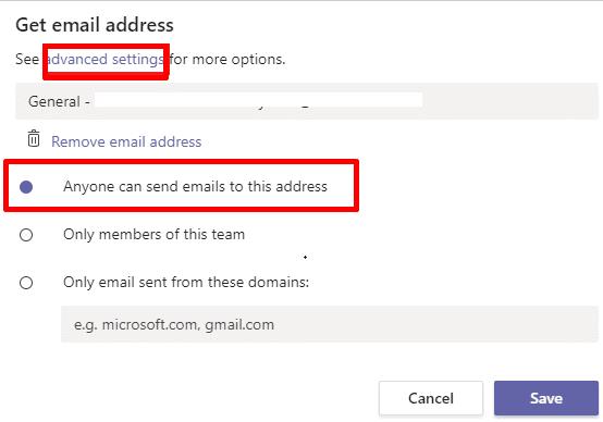 Opravte nefunkčný e-mail kanála Microsoft Teams