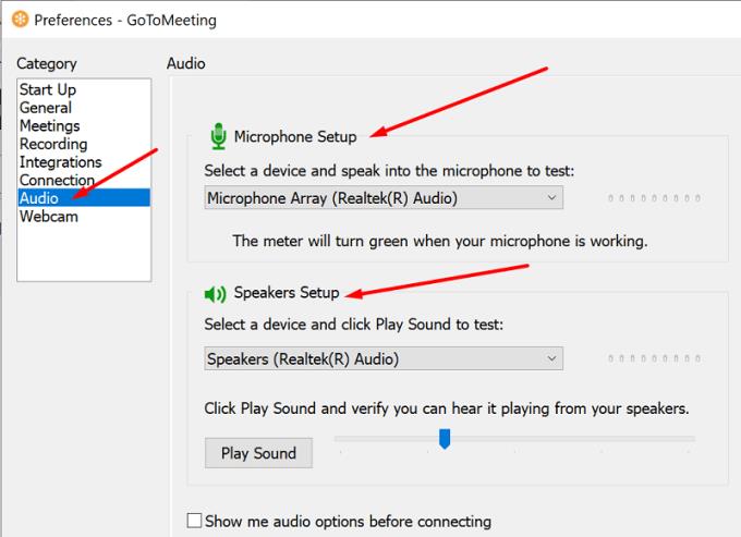 Labojums: GoToMeeting audio un video nedarbojas