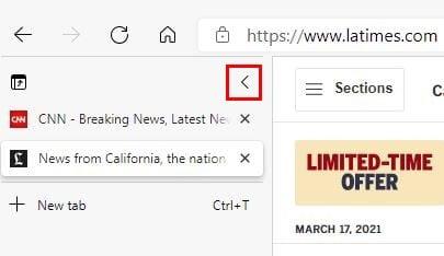 Kā iespējot un atspējot vertikālās cilnes programmā Microsoft Edge