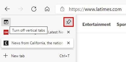 Vertikaalsete vahekaartide lubamine ja keelamine Microsoft Edge'is