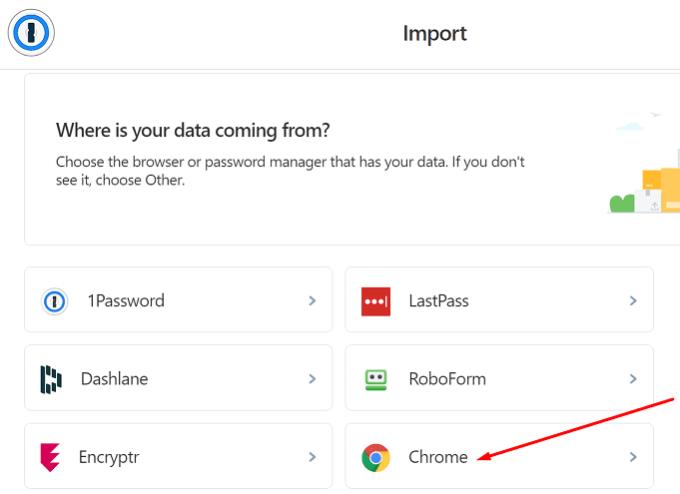 Si të importoni fjalëkalime nga Chrome në 1Password