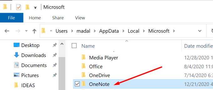 Solució: OneNote no ha pogut afegir un servei de connexió