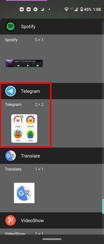 Sådan tilføjes og tilpasses Telegram-widgets