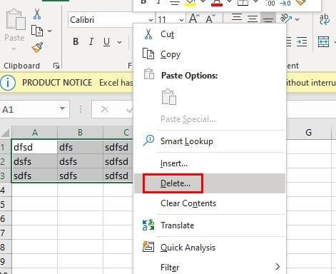 Több Excel-sor egyidejű törlése