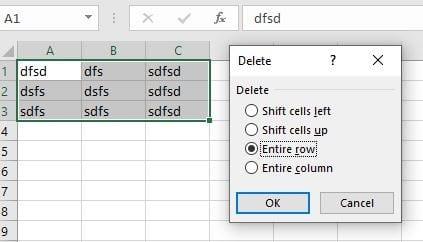 Si të fshini disa rreshta të Excel në të njëjtën kohë