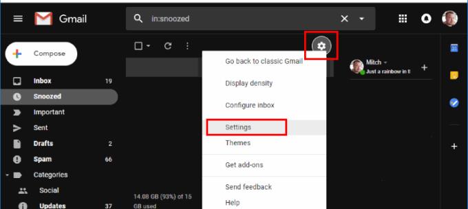 Gmail: Показване/скриване на папки в лявото меню