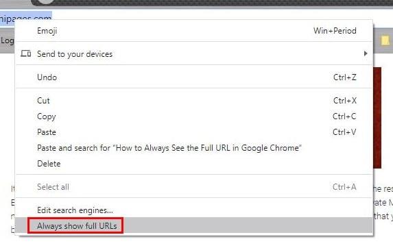 Hogyan lehet rákényszeríteni a Google Chrome-ot, hogy mindig teljes URL-eket mutasson