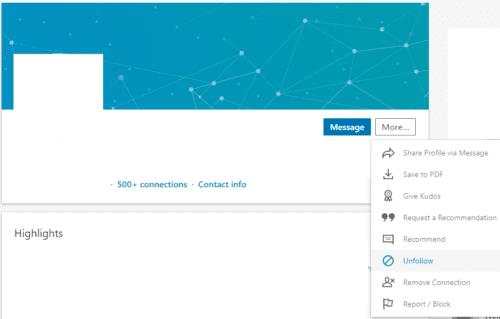 Hur man slutar följa någon på LinkedIn