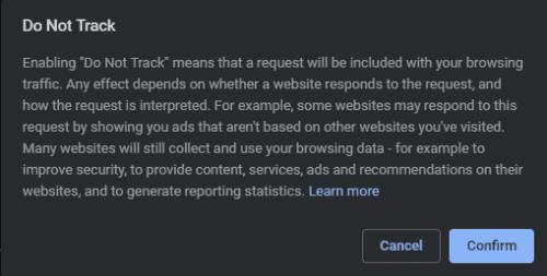 Kaip „Chrome“ įjungti „Do Not Track“.