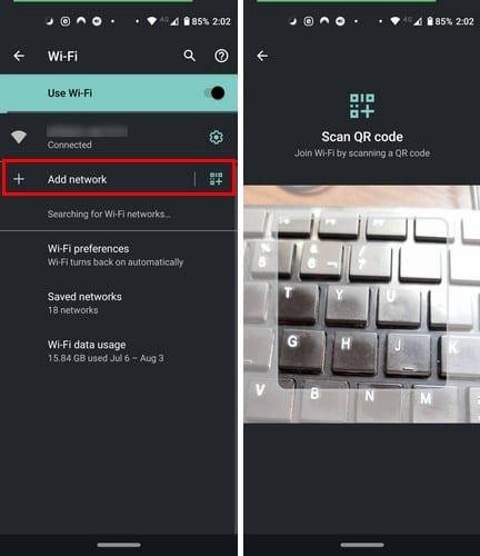 Android: Zdieľajte heslo Wi-Fi prostredníctvom QR kódu