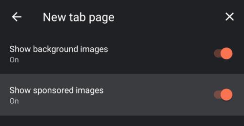 Brave for Android: Zakážte sponzorované obrázky na stránke Nová karta