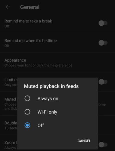 Ako zakázať „Stlmené prehrávanie v informačných kanáloch“ v službe YouTube v systéme Android